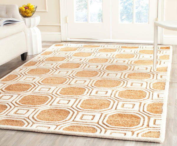 Safavieh Precious Elegant Hand-tufted Area Rug With Geometric Design For Cozy Home Decor And Style Camel 40% Polyester 40% Wool 20% Cotton Pre153d-4