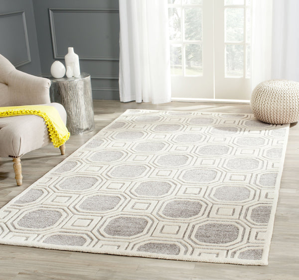 Safavieh Precious Luxurious Hand Tufted Runner Area Rug With Elegant Geometric Design For Timeless Style Silver 40% Polyester 40% Wool 20% Cotton Pre153g-5