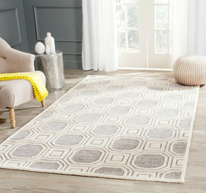 Safavieh Precious Elegant Hand-tufted Area Rug With Geometric Design For Cozy Home Decor And Style Silver 40% Polyester 40% Wool 20% Cotton Pre153g-210