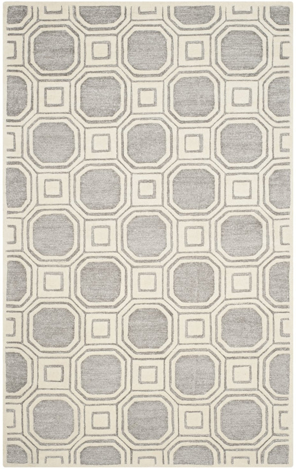 Safavieh Precious Luxurious Hand Tufted Runner Area Rug With Elegant Geometric Design For Timeless Style Silver 40% Polyester 40% Wool 20% Cotton Pre153g-5