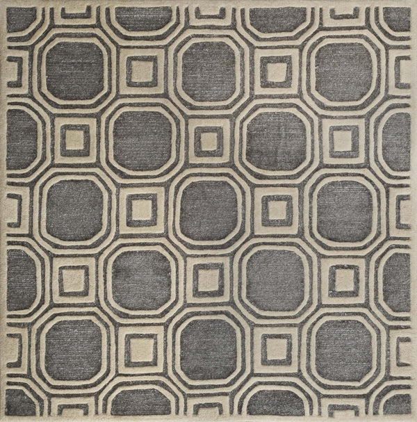 Safavieh Precious Luxurious Hand Tufted Runner Area Rug With Elegant Geometric Design For Timeless Style Silver 40% Polyester 40% Wool 20% Cotton Pre153g-5sq
