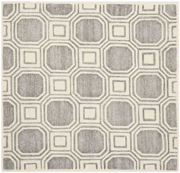 Safavieh Precious Luxurious Hand Tufted Runner Area Rug With Elegant Geometric Design For Timeless Style Silver 40% Polyester 40% Wool 20% Cotton Pre153g-5sq