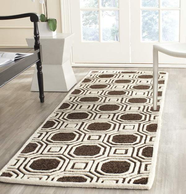 Safavieh Precious Luxurious Hand Tufted Runner Area Rug With Elegant Geometric Design For Timeless Style Charcoal 40% Polyester 40% Wool 20% Cotton Pre153h-28