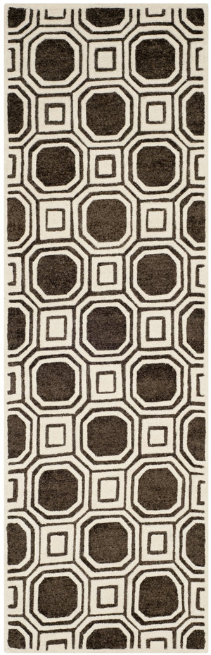 Safavieh Precious Luxurious Hand Tufted Runner Area Rug With Elegant Geometric Design For Timeless Style Charcoal 40% Polyester 40% Wool 20% Cotton Pre153h-28