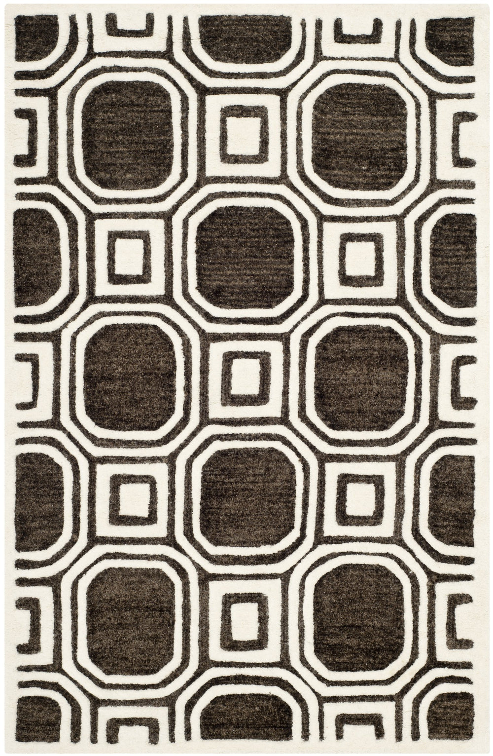 Safavieh Precious Luxurious Hand Tufted Runner Area Rug With Elegant Geometric Design For Timeless Style Charcoal 40% Polyester 40% Wool 20% Cotton Pre153h-3