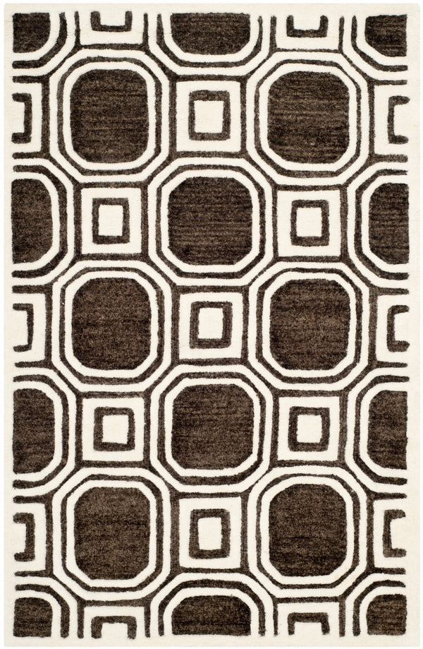 Safavieh Precious Elegant Hand-tufted Area Rug With Geometric Design For Cozy Home Decor And Style Charcoal 40% Polyester 40% Wool 20% Cotton Pre153h-4