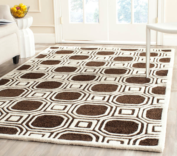 Safavieh Precious Elegant Hand-tufted Area Rug With Geometric Design For Cozy Home Decor And Style Charcoal 40% Polyester 40% Wool 20% Cotton Pre153h-4