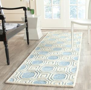 Safavieh Precious Elegant Hand-tufted Area Rug With Geometric Design For Cozy Home Decor And Style Mist Blue 40% Polyester 40% Wool 20% Cotton Pre153m-4