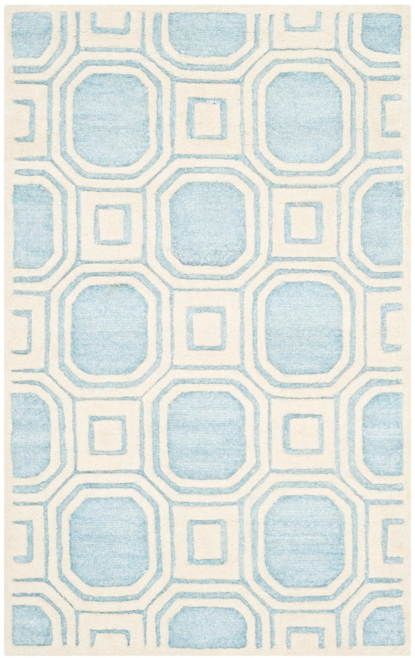 Safavieh Precious Elegant Hand-tufted Area Rug With Geometric Design For Cozy Home Decor And Style Mist Blue 40% Polyester 40% Wool 20% Cotton Pre153m-4