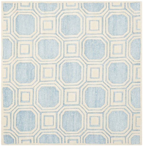 Safavieh Precious Luxurious Hand Tufted Runner Area Rug With Elegant Geometric Design For Timeless Style Mist Blue 40% Polyester 40% Wool 20% Cotton Pre153m-5sq