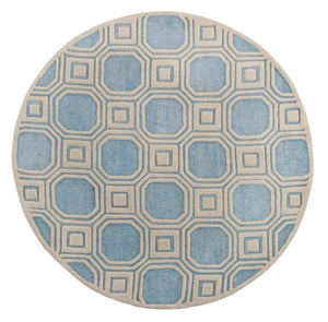 Safavieh Precious Elegant Hand-tufted Area Rug With Geometric Design For Cozy Home Decor And Style Mist Blue 40% Polyester 40% Wool 20% Cotton Pre153m-4