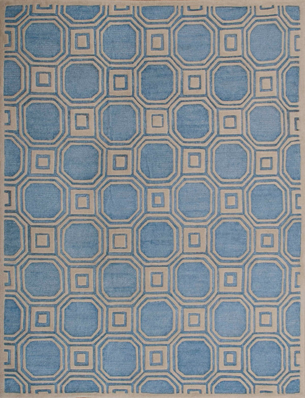 Safavieh Precious Elegant Hand-tufted Area Rug With Geometric Design For Cozy Home Decor And Style Mist Blue 40% Polyester 40% Wool 20% Cotton Pre153m-4