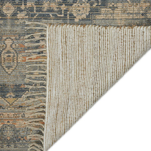 Amer Rugs Prairie Hand-woven Jute Blend Area Rug - Eco-friendly, Stylish Comfort For Any Home Space Denim,Orange Polyester, Jute Pre20203