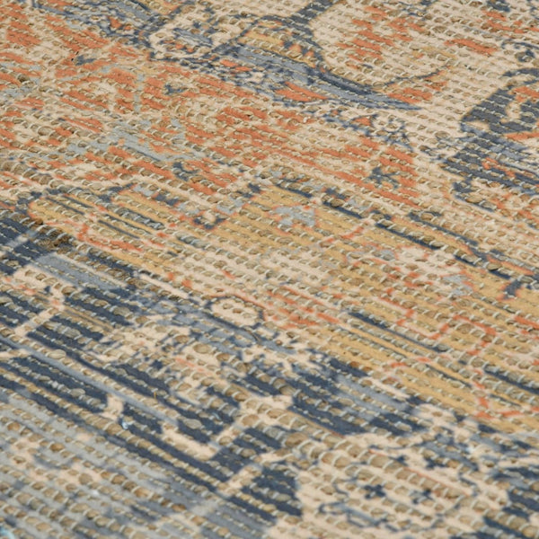 Amer Rugs Prairie Hand-woven Jute Blend Area Rug - Eco-friendly, Stylish Comfort For Any Home Space Denim,Orange Polyester, Jute Pre20203