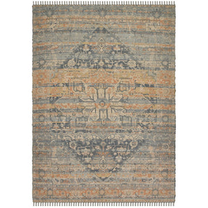 Amer Rugs Prairie Hand-woven Jute Blend Area Rug - Eco-friendly, Stylish Comfort For Any Home Space Denim,Orange Polyester, Jute Pre20203