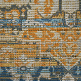 AMER Rugs Prairie Andover PRE-2 Hand-Loomed Handmade Polyester Transitional Oriental Rug Denim/Orange 5' x 7'6"