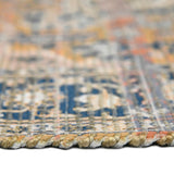 AMER Rugs Prairie Leawood PRE-3 Hand-Loomed Handmade Polyester Transitional Oriental Rug Pink/Blue 5' x 7'6"