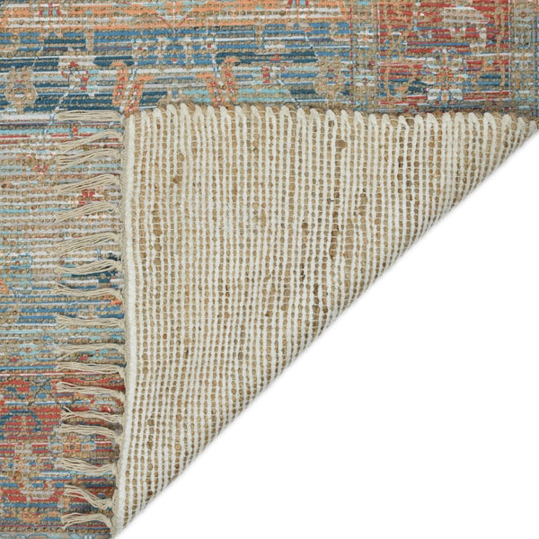 Amer Rugs Prairie Hand-woven Jute Blend Area Rug - Eco-friendly, Stylish Comfort For Any Home Space Blue,Rust Polyester, Jute Pre40203
