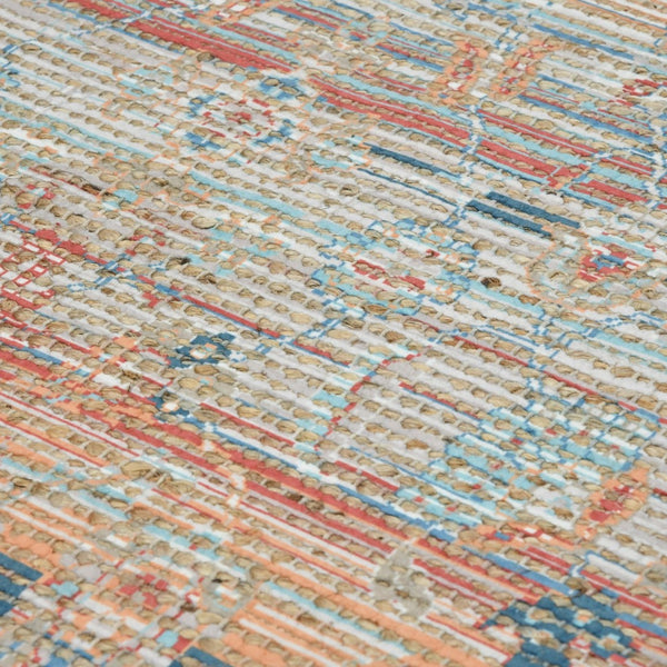 Amer Rugs Prairie Hand-woven Jute Blend Area Rug - Eco-friendly, Stylish Comfort For Any Home Space Blue,Rust Polyester, Jute Pre40203