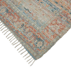 Amer Rugs Prairie Hand-woven Jute Blend Area Rug - Eco-friendly, Stylish Comfort For Any Home Space Blue,Rust Polyester, Jute Pre40203