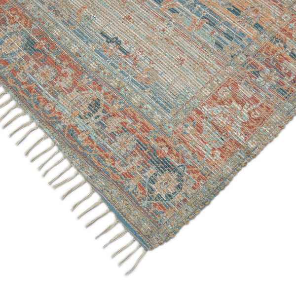 Amer Rugs Prairie Hand-woven Jute Blend Area Rug - Eco-friendly, Stylish Comfort For Any Home Space Blue,Rust Polyester, Jute Pre40203
