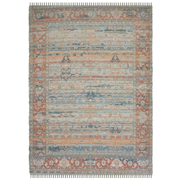 Amer Rugs Prairie Hand-woven Jute Blend Area Rug - Eco-friendly, Stylish Comfort For Any Home Space Blue,Rust Polyester, Jute Pre40203