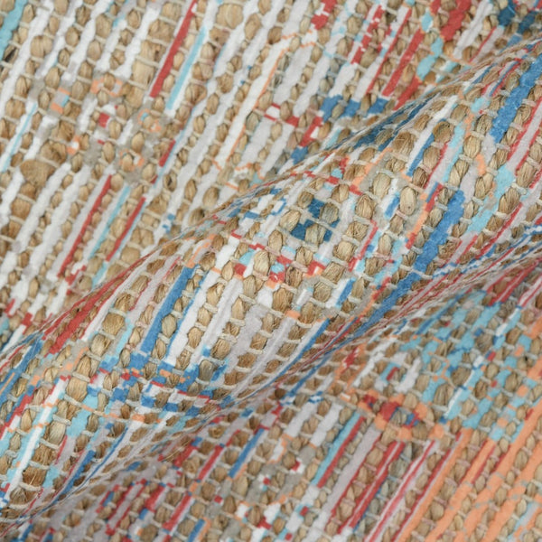 Amer Rugs Prairie Hand-woven Jute Blend Area Rug - Eco-friendly, Stylish Comfort For Any Home Space Blue,Rust Polyester, Jute Pre40203