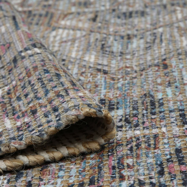 Amer Rugs Prairie Hand-woven Jute Blend Area Rug - Eco-friendly, Stylish Comfort For Any Home Space Light Blue,Pink Polyester, Jute Pre50203