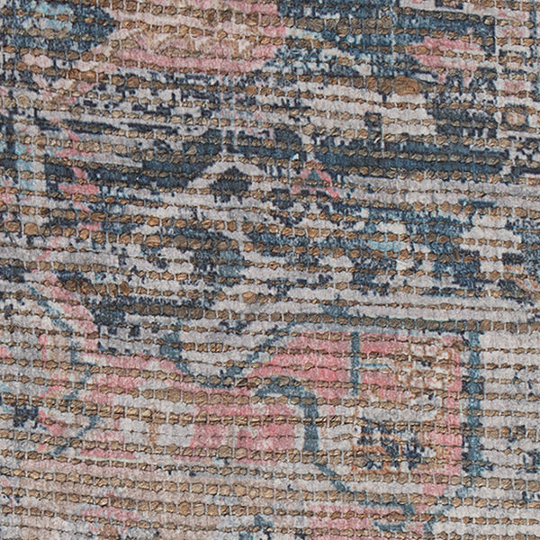 AMER Rugs Prairie Roeland PRE-5 Hand-Loomed Handmade Polyester Transitional Oriental Rug Blue/Pink 5' x 7'6"