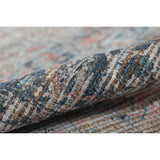 AMER Rugs Prairie Roeland PRE-5 Hand-Loomed Handmade Polyester Transitional Oriental Rug Blue/Pink 5' x 7'6"