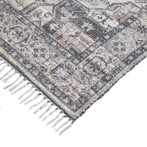 AMER Rugs Prairie Sprail PRE-6 Hand-Loomed Handmade Polyester Transitional Oriental Rug Grey/Pink 5' x 7'6"