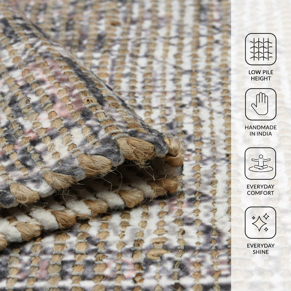Amer Rugs Prairie Hand-woven Jute Blend Area Rug - Eco-friendly, Stylish Comfort For Any Home Space Dove Gray Polyester, Jute Pre63656