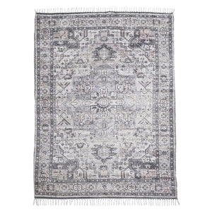 AMER Rugs Prairie Sprail PRE-6 Hand-Loomed Handmade Polyester Transitional Oriental Rug Grey/Pink 5' x 7'6"
