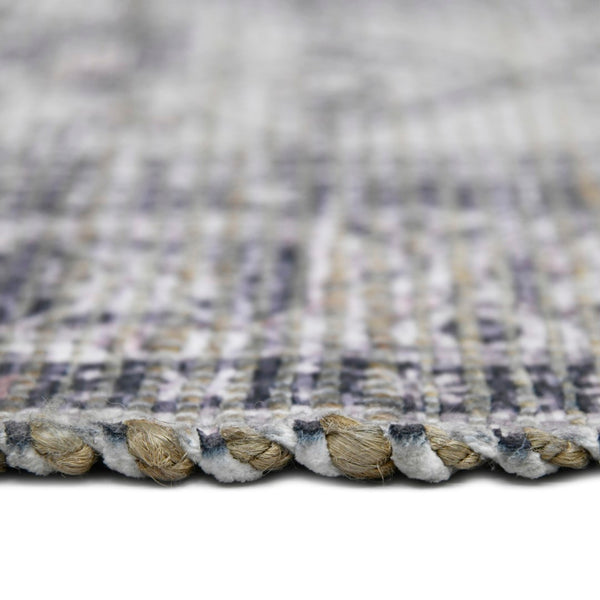 AMER Rugs Prairie Sprail PRE-6 Hand-Loomed Handmade Polyester Transitional Oriental Rug Grey/Pink 5' x 7'6"