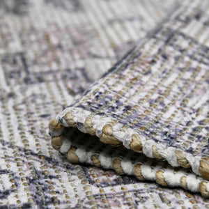 AMER Rugs Prairie Sprail PRE-6 Hand-Loomed Handmade Polyester Transitional Oriental Rug Grey/Pink 5' x 7'6"