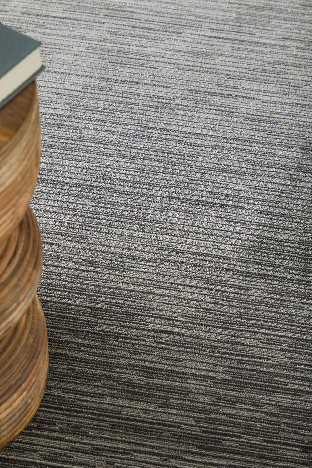 Feizy Rugs Priestley Solid Gray Flatweave Area Rug Modern Striated Texture for Living Rooms PRI39UCFCHL000E70