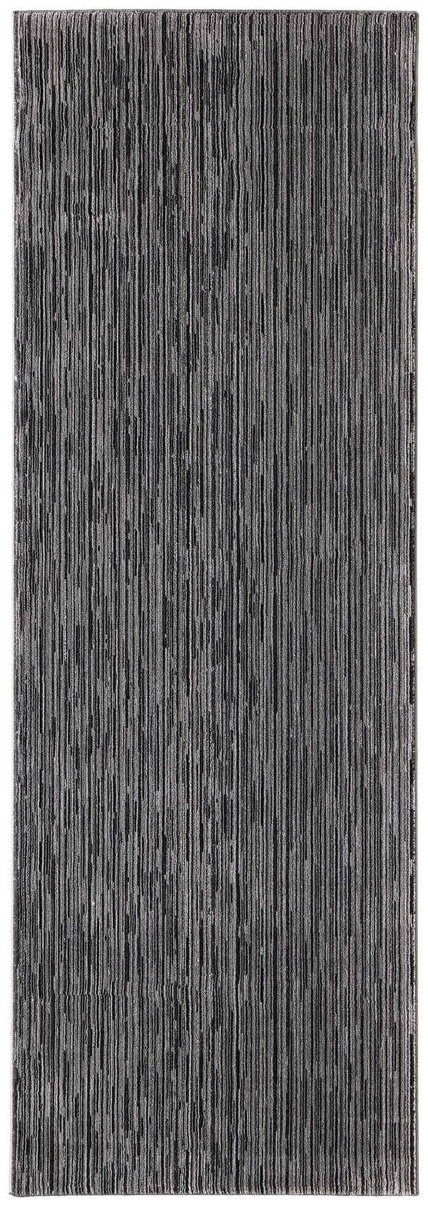 Feizy Rugs Priestley Gray Striated Runner Rug for Hallways Entryways and Bedside Modern Decor PRI39UCFCHL000I02