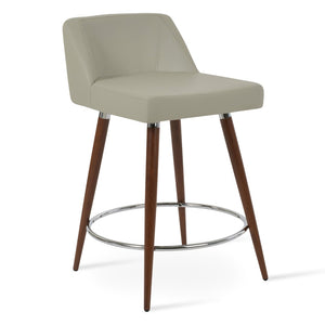 Soho Concept Prisma Pyramid-mw Swivel Barstools & Counterstools - Soft Leatherette, Stylish Walnut Finish & Chrome Walnut,Light Grey  Soho-concept-dining-chair-09745