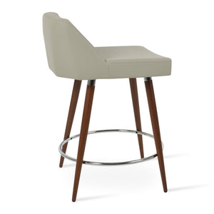Soho Concept Prisma Pyramid-mw Swivel Barstools & Counterstools - Soft Leatherette, Stylish Walnut Finish & Chrome Walnut,Light Grey  Soho-concept-dining-chair-07139