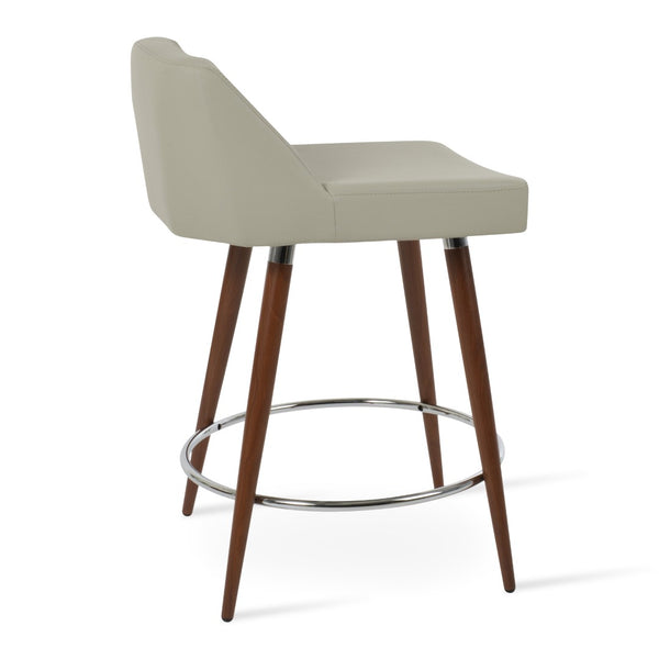 Soho Concept Prisma Pyramid-mw Swivel Barstools & Counterstools - Soft Leatherette, Stylish Walnut Finish & Chrome Walnut,Light Grey  Soho-concept-dining-chair-07139