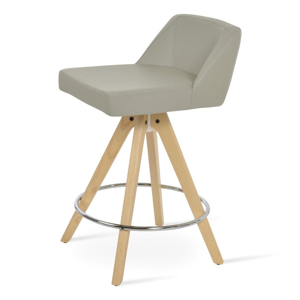 Soho Concept Prisma Galata Stylish Barstools & Counterstools - Soft Leatherette, Brass Finish, Durable Design Light Grey Steel Tubular Legs Soho-concept-dining-chair-09753