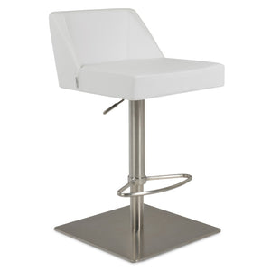 Soho Concept Prisma Adjustable Barstools & Counterstools In Soft Black Leatherette With Gold Metal Base, 300 Lbs White  Soho-concept-dining-chair-09750
