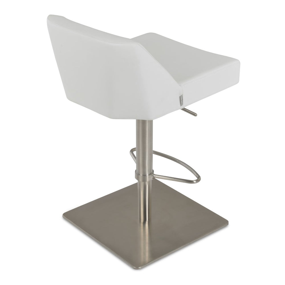 Soho Concept Prisma Adjustable Barstools & Counterstools In Soft Black Leatherette With Gold Metal Base, 300 Lbs Black,Gold  Soho-concept-dining-chair-07129