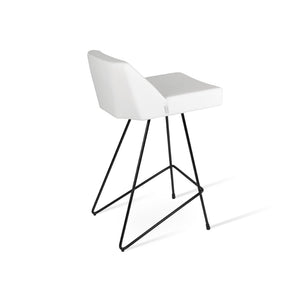 Soho Concept Prisma Cat Barstools & Counterstools - Soft Leatherette Design, Sleek Metal Frame, 350 Lbs Capacity Black,White  Soho-concept-dining-chair-09761