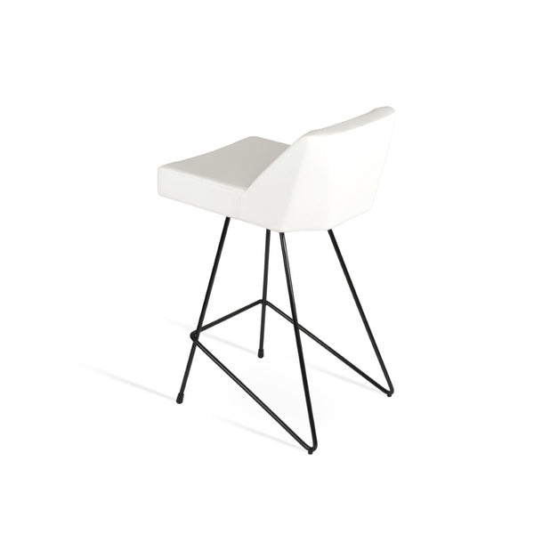 Soho Concept Prisma Cat Barstools & Counterstools - Soft Leatherette Design, Sleek Metal Frame, 350 Lbs Capacity Black,White  Soho-concept-dining-chair-07145