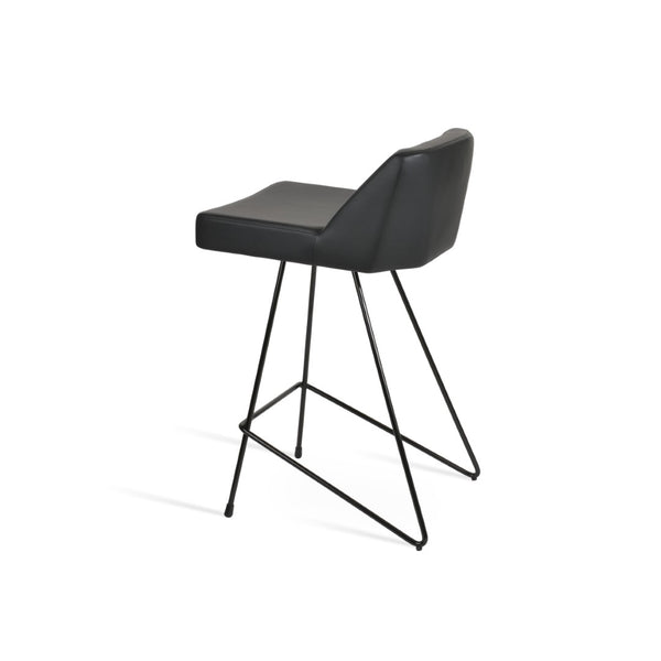 Soho Concept Prisma Cat Barstools & Counterstools - Soft Leatherette Design, Sleek Metal Frame, 350 Lbs Capacity Black  Soho-concept-dining-chair-09760