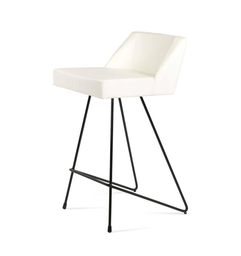 Soho Concept Prisma Cat Barstools & Counterstools - Soft Leatherette Design, Sleek Metal Frame, 350 Lbs Capacity Black,White  Soho-concept-dining-chair-09757