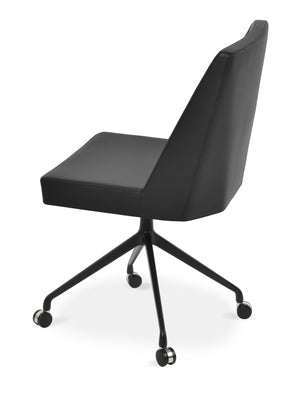 Soho Concept Prisma Spider Swivel Chair - Luxurious Adjustable Dining Chair In Boucle, Velvet, Nubuck Fabrics, 10-year Guarantee Black  Soho-concept-dining-chair-05691