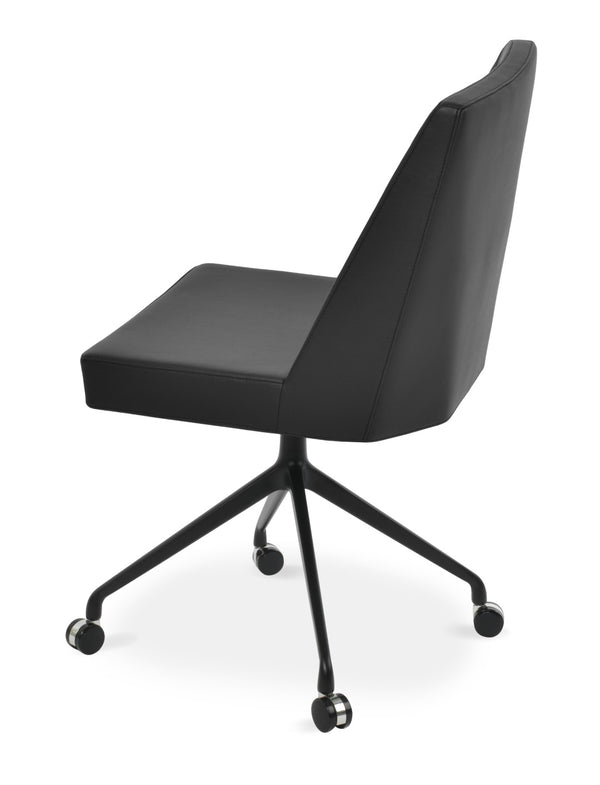 Soho Concept Prisma Spider Swivel Chair - Luxurious Adjustable Dining Chair In Boucle, Velvet, Nubuck Fabrics, 10-year Guarantee Black  Soho-concept-dining-chair-05691