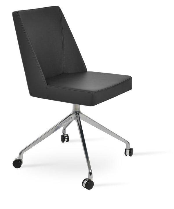 Soho Concept Prisma Spider Swivel Chair - Luxurious Adjustable Dining Chair In Boucle, Velvet, Nubuck Fabrics, 10-year Guarantee Black  Soho-concept-dining-chair-05691